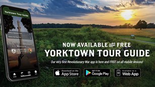 photo of cell phone with Yorktown Tour Guide App