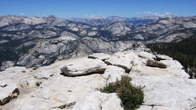 The narrow, rocky trail to Cloud's Rest