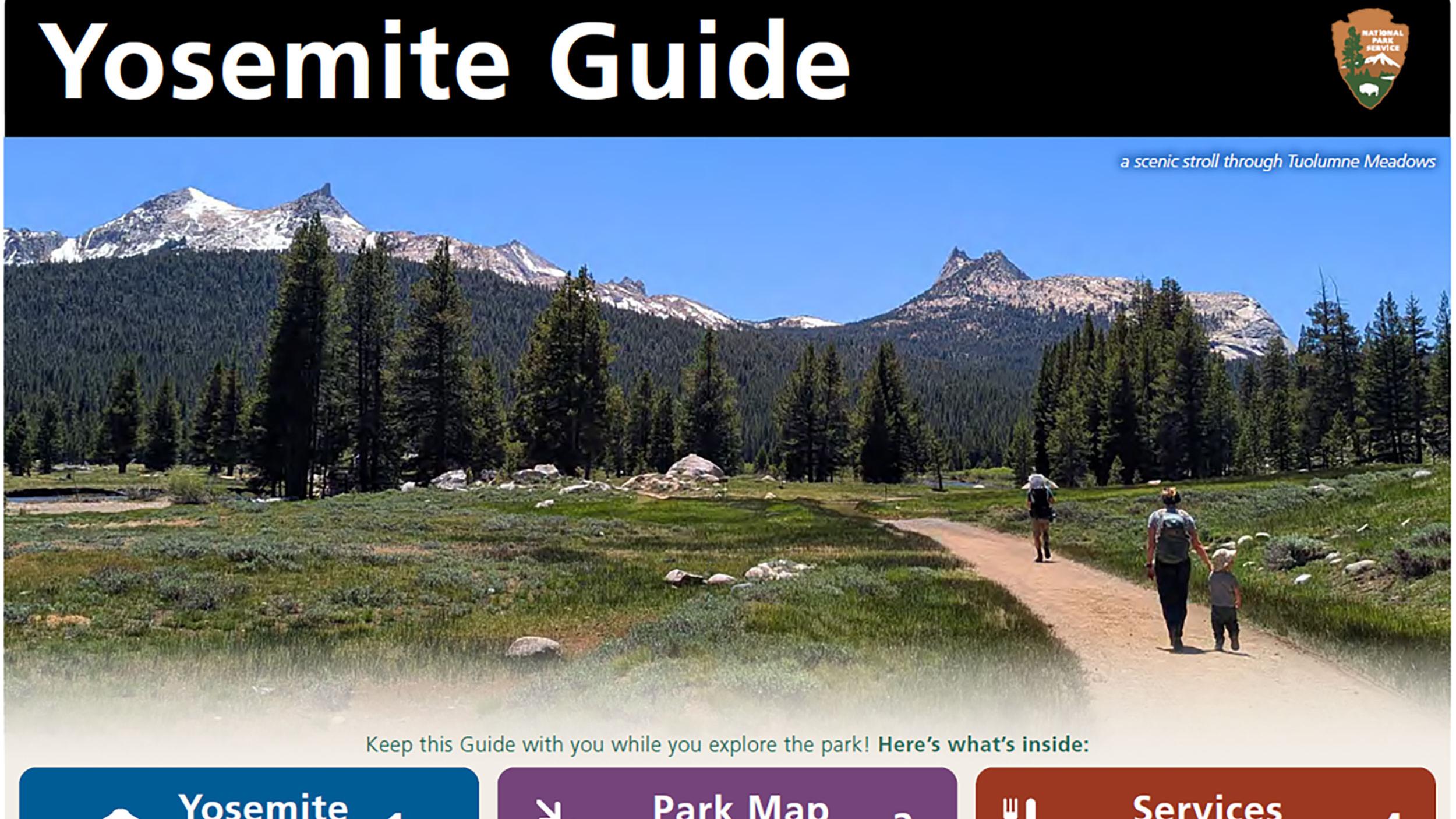 Image of the front of the Yosemite Guide newspaper