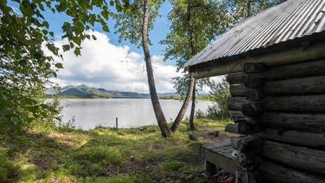 Yukon River view at a public use cabin