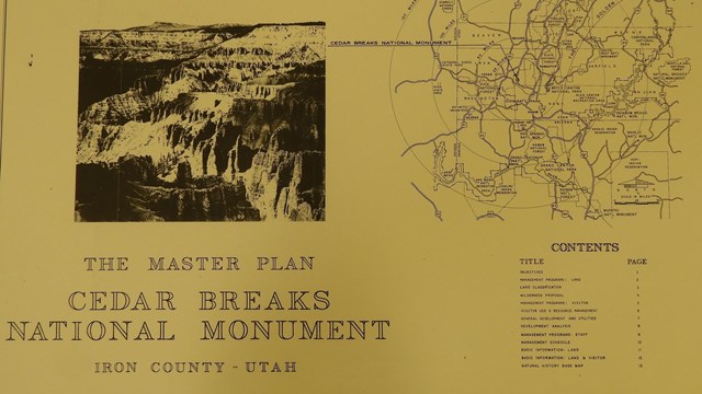 Cedar Breaks National Monument Master Plan Cover from the 1930s