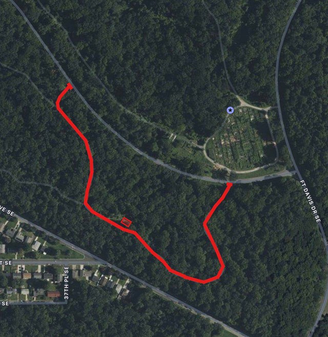 Map of Closed Areas: Fort Dupont Park Ridge Road Picnic Area and Restrooms