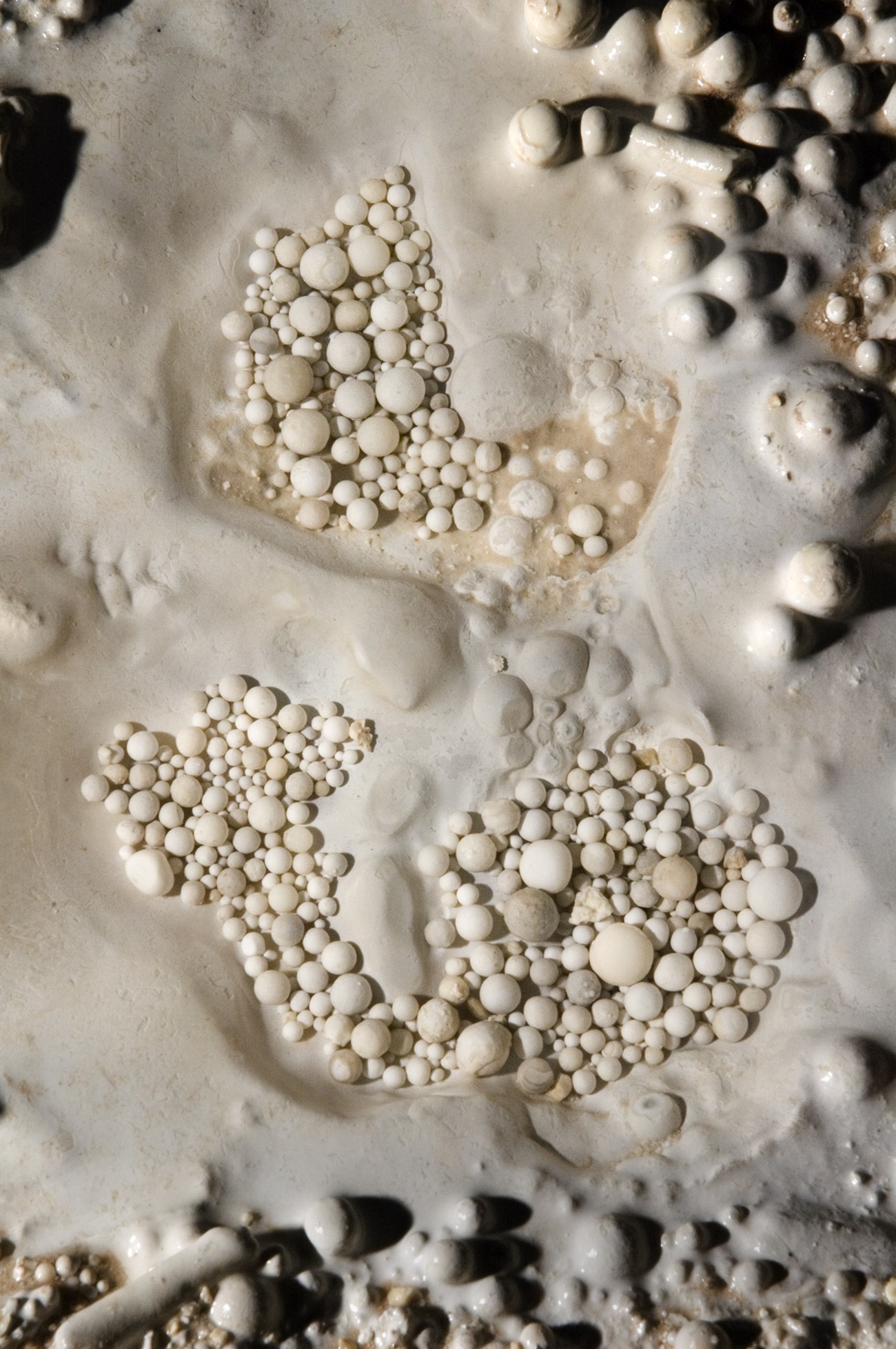 a photo of white cave pearls 