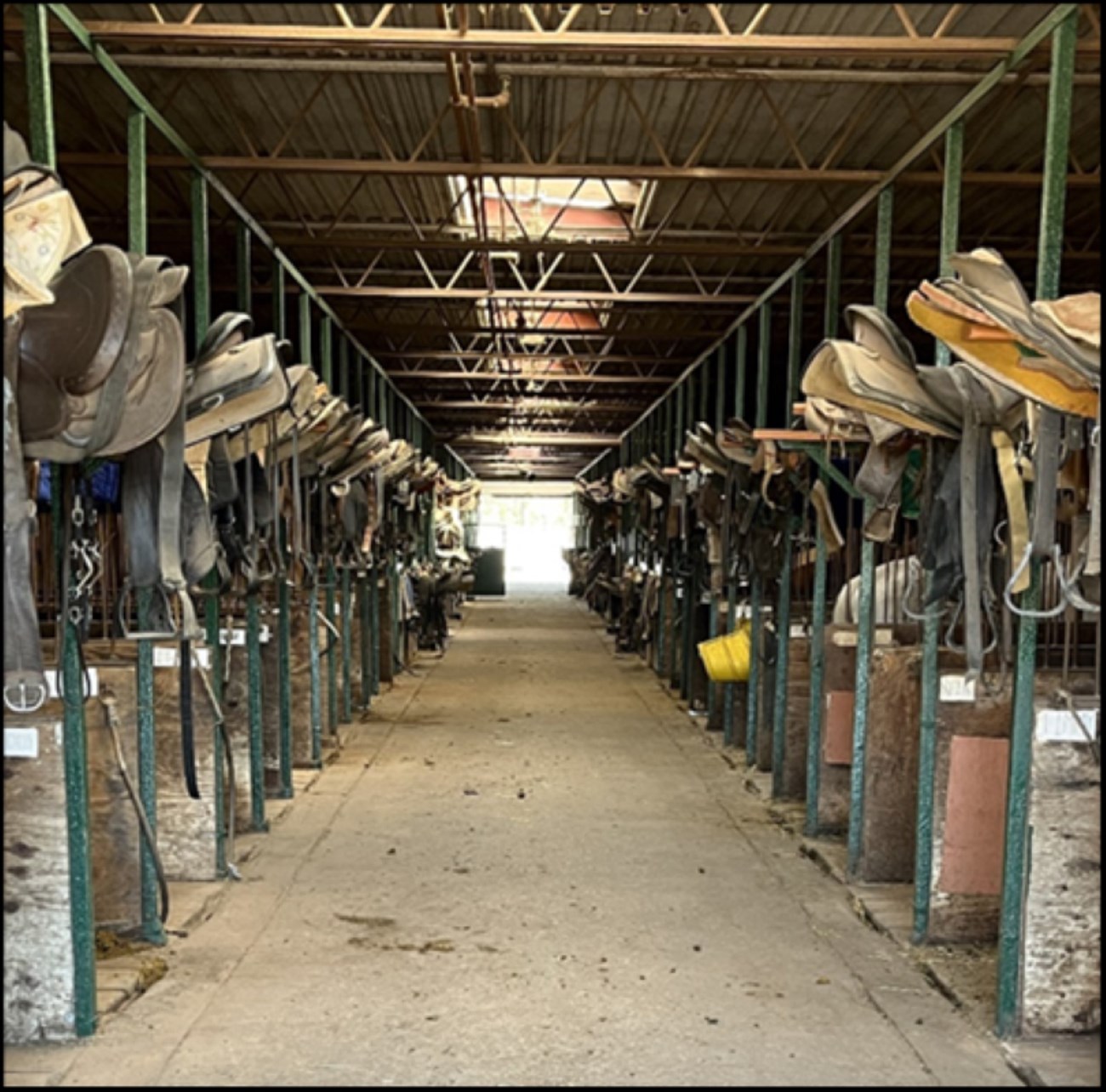 Row of stalls with stables
