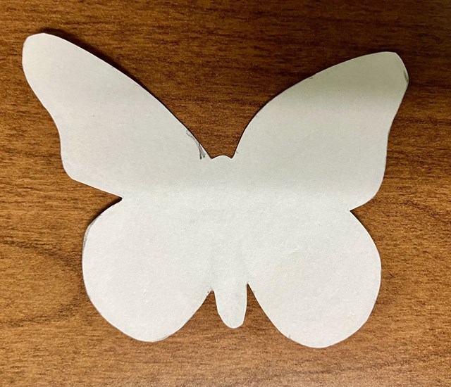 A cut out of a butterfly