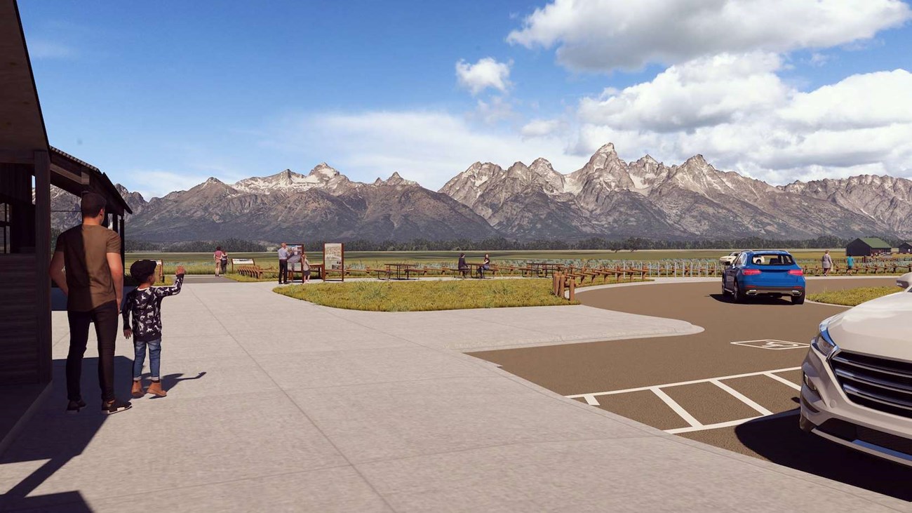 Rendering of new parking area