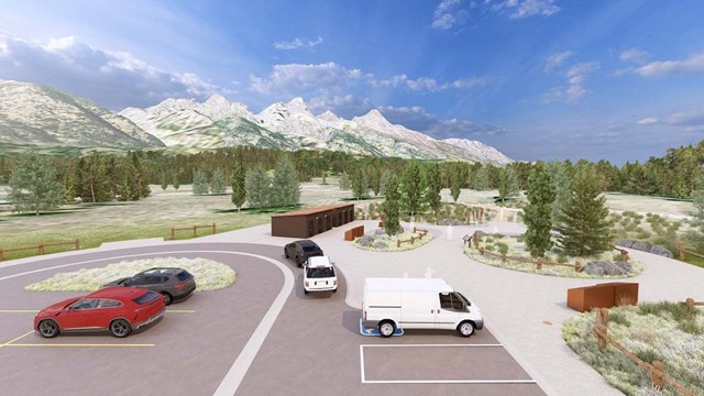 Rendering of new parking area