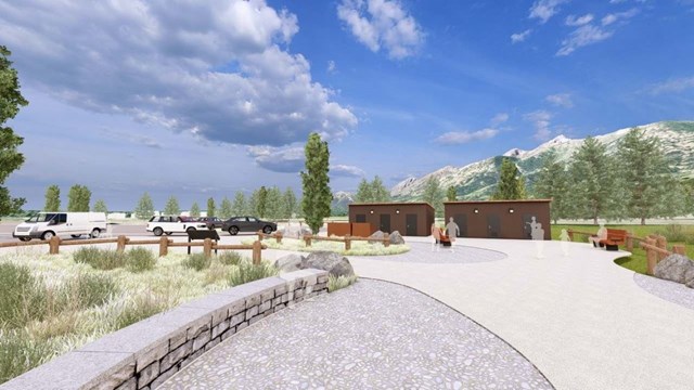 Rendering of new benches