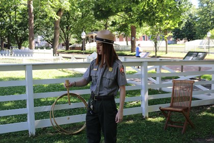 Ranger playing with a ball and cup during Toys & Games