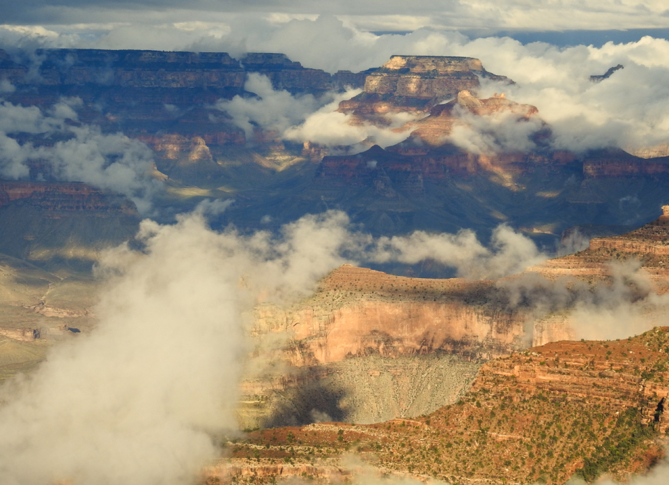 Colorful painting of canyon walls
