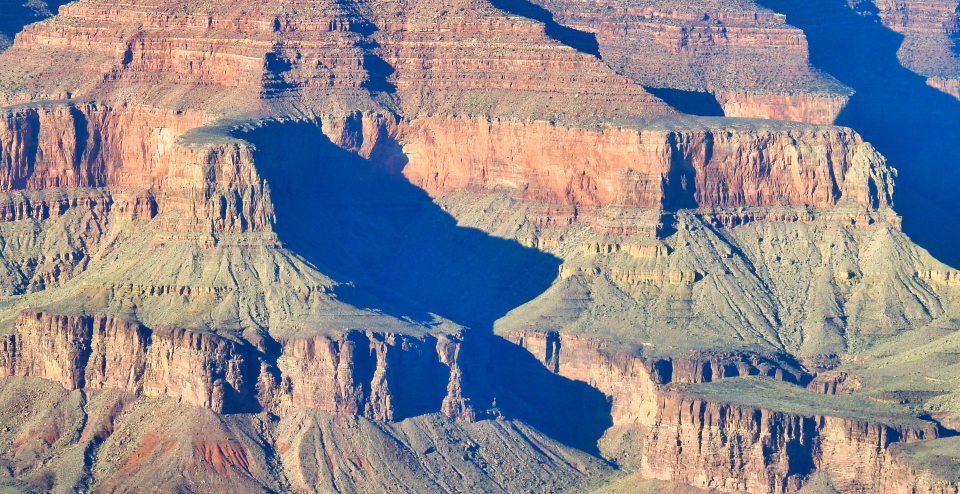 Multi-colored painting of cliffs