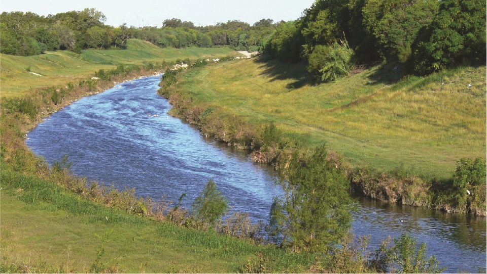 Trash in the San Antonio River