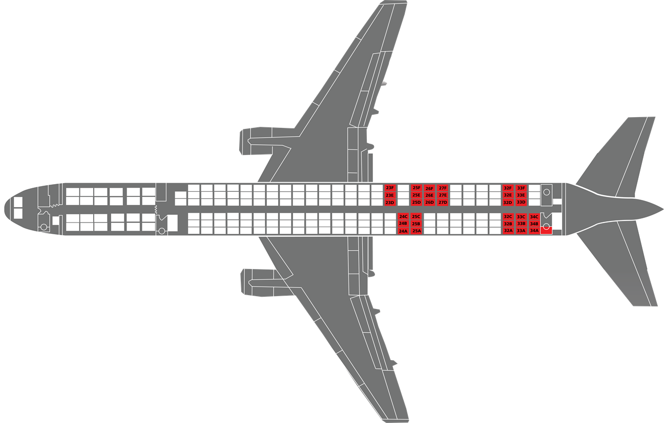 Seating chart showing where passengers purchased tickets and where crew members were located