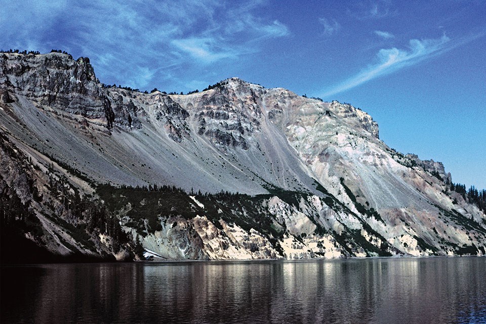 steep slopes and bluffs along a lake shore