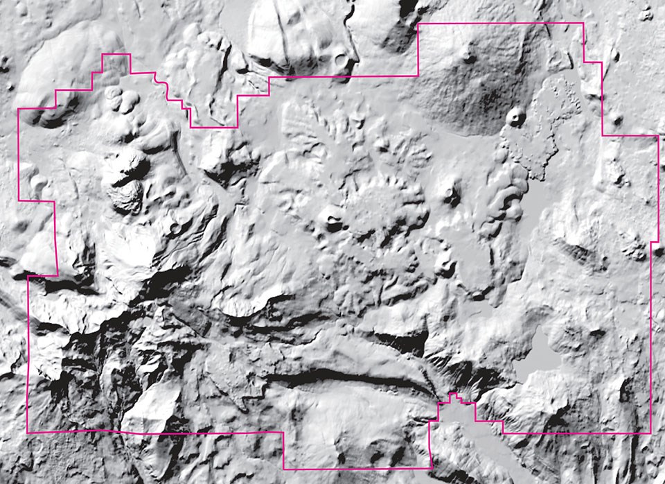 map image of lassen topography in shaded relief