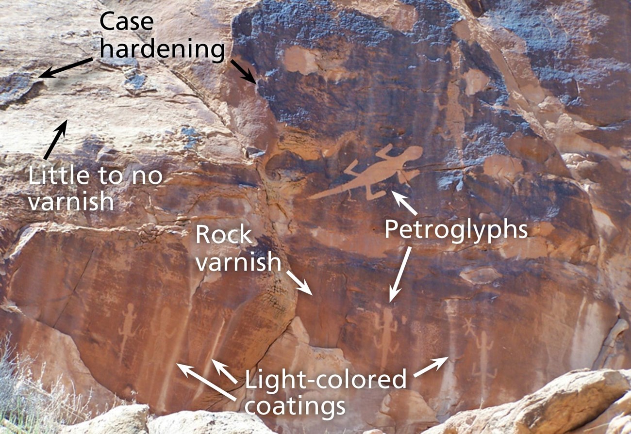 Varnished Rocks Desert Varnish (U.S. National Park Service)