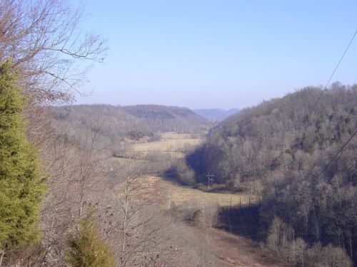 Trail overlook, view into vally Trail overlook, view into vally