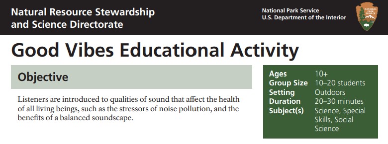 Young Sound Seekers Good Vibes Educational Activity header Young Sound Seekers Good Vibes Educational Activity header