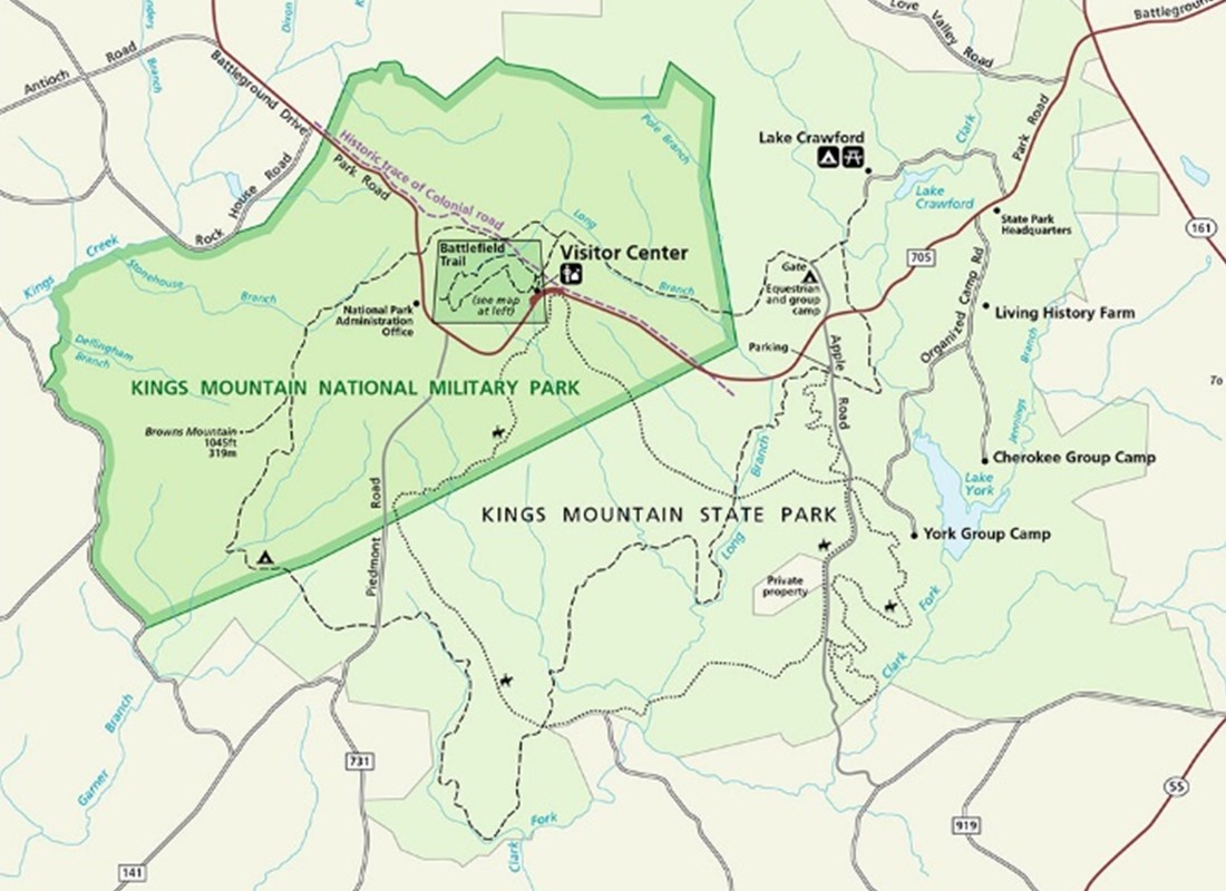 A map of the Kings Mountain area. A map of the Kings Mountain area.