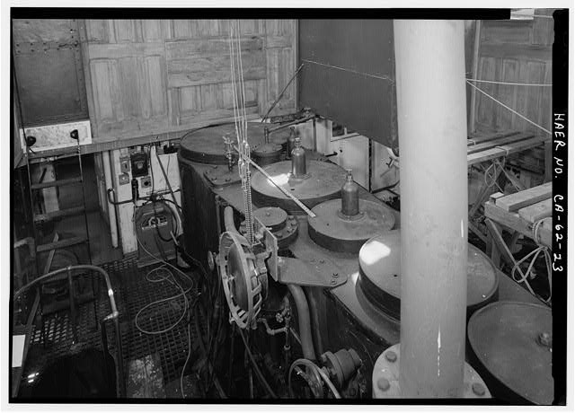 black and white photo of the tops of the Hercules three-cylinder engine 