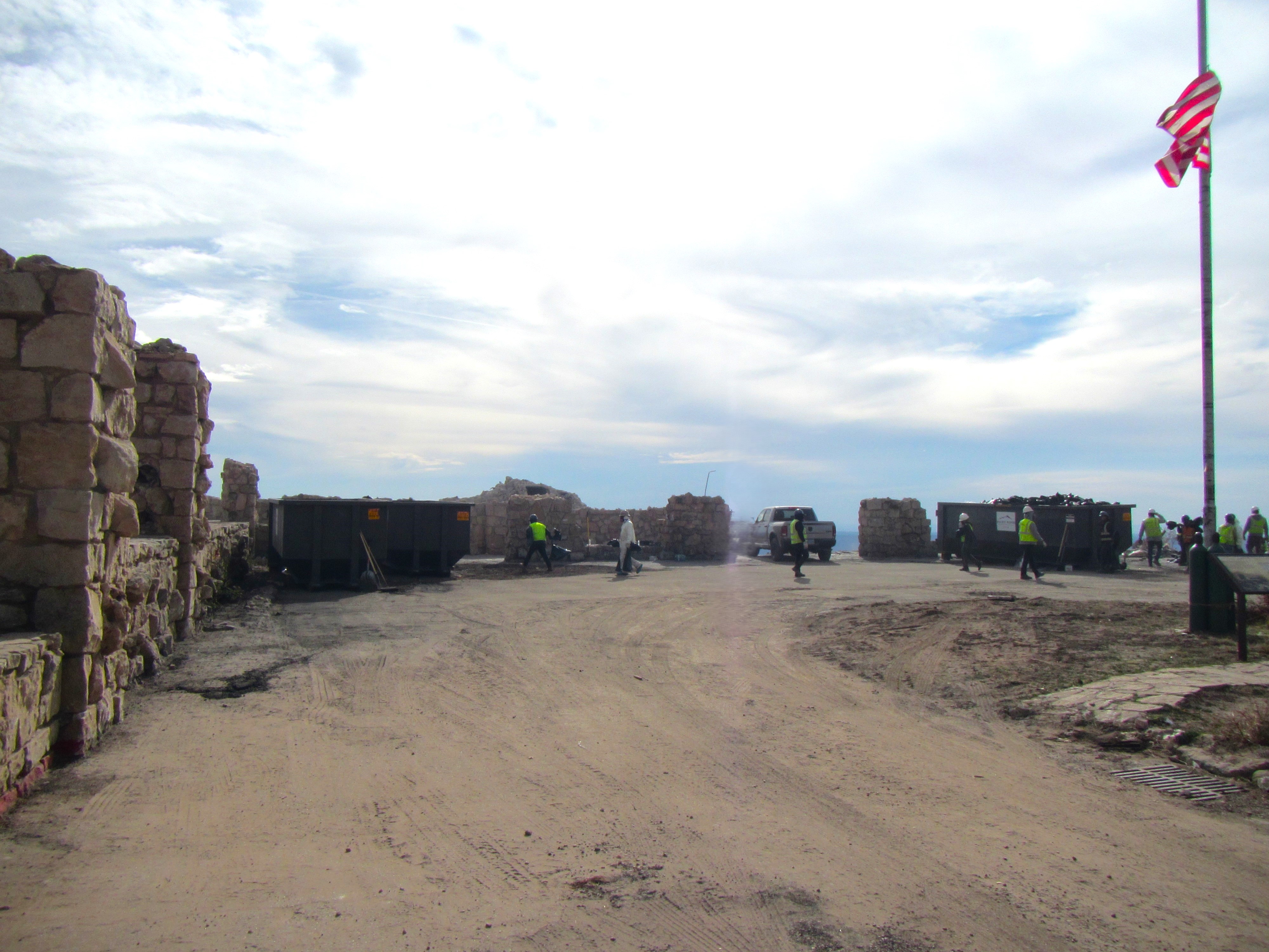 Remaining walls of the Grand Canyon Lodge pre demolition