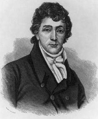 Drawing of Francis Scott Key with black coat and wrapped necktie