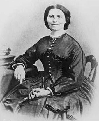 Photograph of Clara Barton by Civil War photographer Mathew Brady