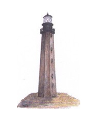 Artist rendition of 1803 Cape Hatteras Lighthouse