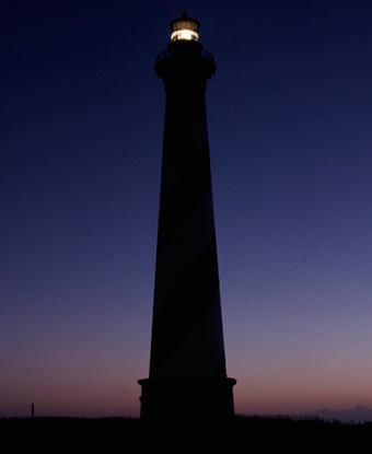 Cape Hatteras Lighthouse at dusk