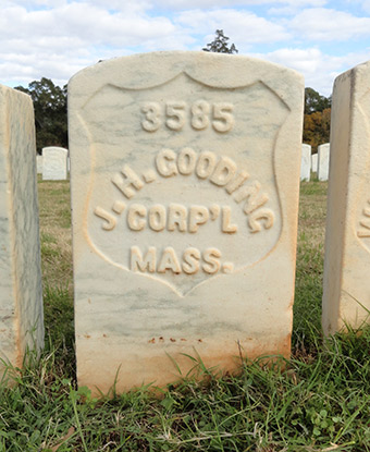 White headstone of James Gooding