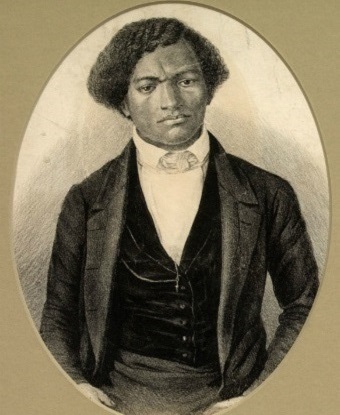 A drawing of Frederick Douglass as a young man.