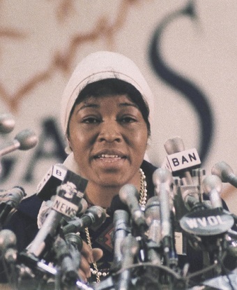 Betty Shabazz speaking (location unkown)