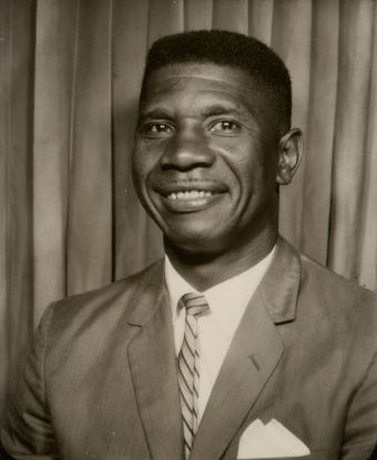 Black and white photo of Medgar Evers