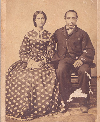 Seated portrait of David B. and Margaret Simons