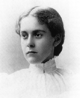 Head and shoulders portrait of a young Alice Hamilton, 1893.