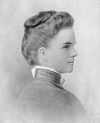 Three-quarter black and white portrait of Adella Hunt Logan Public Domain