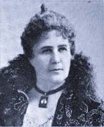 A black and white photo of Laura Lyon White