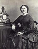 Clara Barton photographed by Mathew Brady around 1865 from the Civil War period of her life. She is about 43 years old.