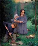 Julian Alden Weir - Children Burying a Bird