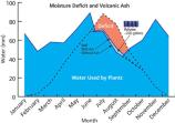 Monthly water use by plants at Glacier National Park relative to soils with and without volcanic ash