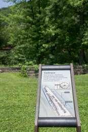  Wayside in front of grass and trees.