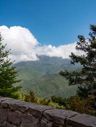 A mountain view from an overlook.