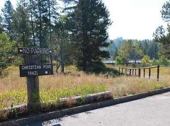 Christian Pond trail access near Jackson Lake Lodge