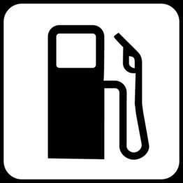A black and white symbol of a fuel pump.