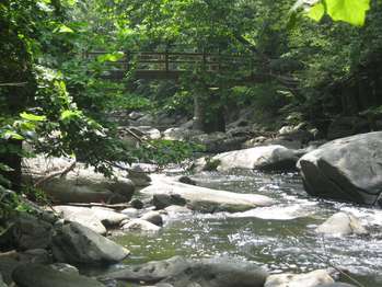 Rapids of Rock Creek cross under the Rapids Bridge