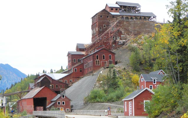 Red painted buildings at Kennecott Copper Mine Red painted buildings at Kennecott Copper Mine
