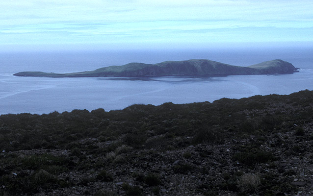 The silhouette of Ananiuliak Island looks like a swimming seal. The silhouette of Ananiuliak Island looks like a swimming seal.