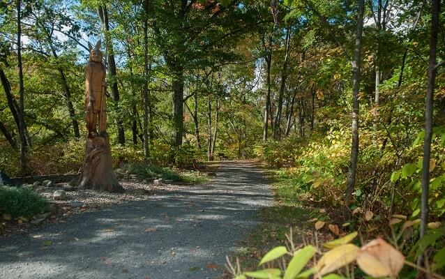 Wood carving along the Lackawanna River Heritage Trail