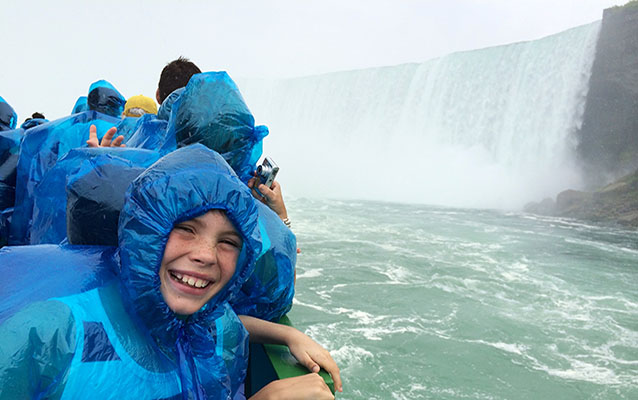 Visitors get a close view of the Niagara Falls