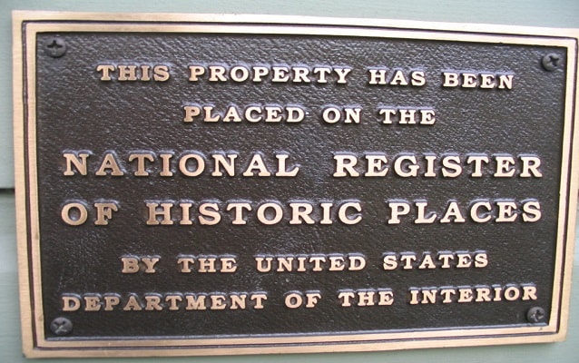 image of a national register plaque